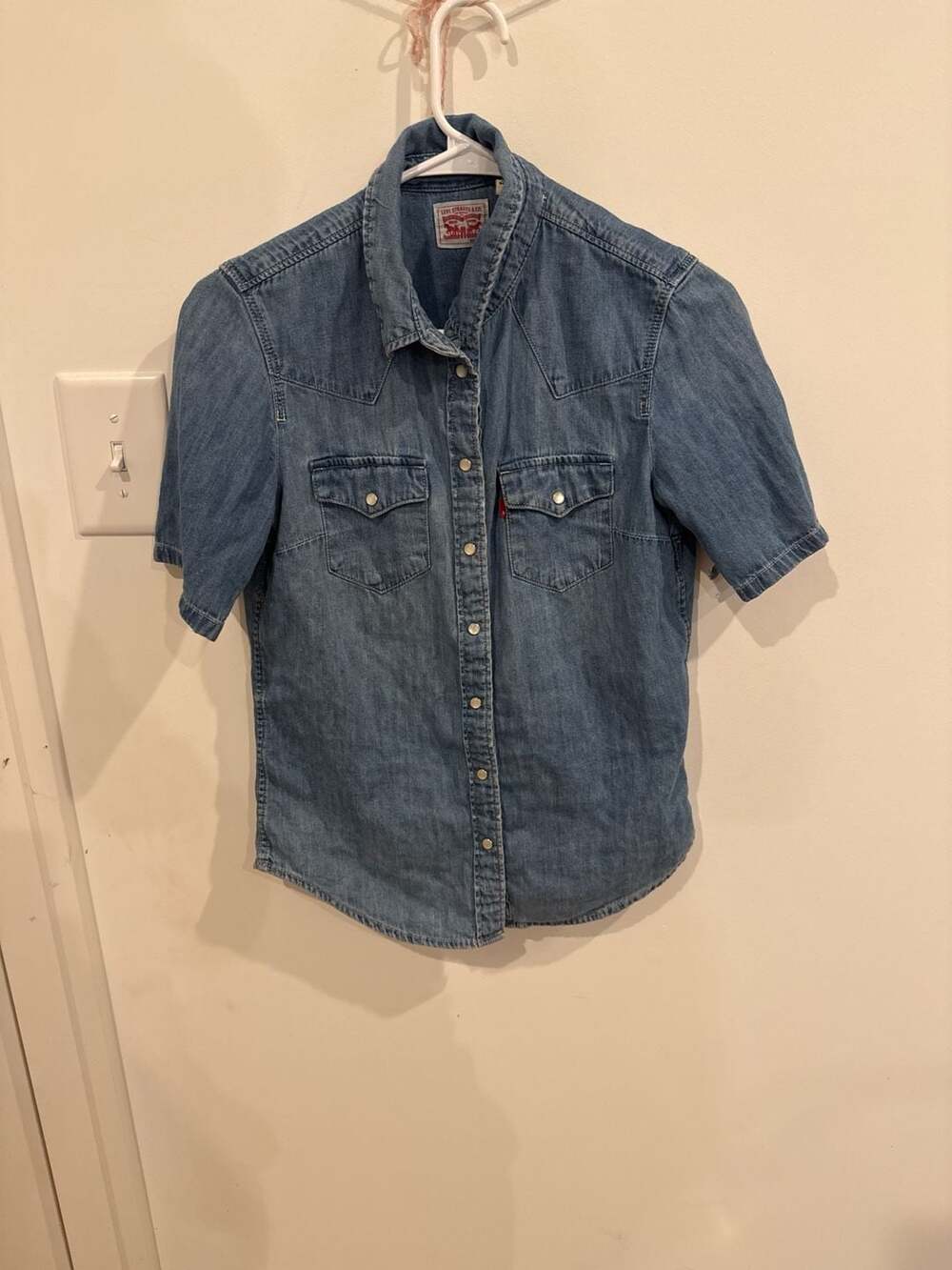 Levi's Short Sleeve Western Denim Shirt Size XS